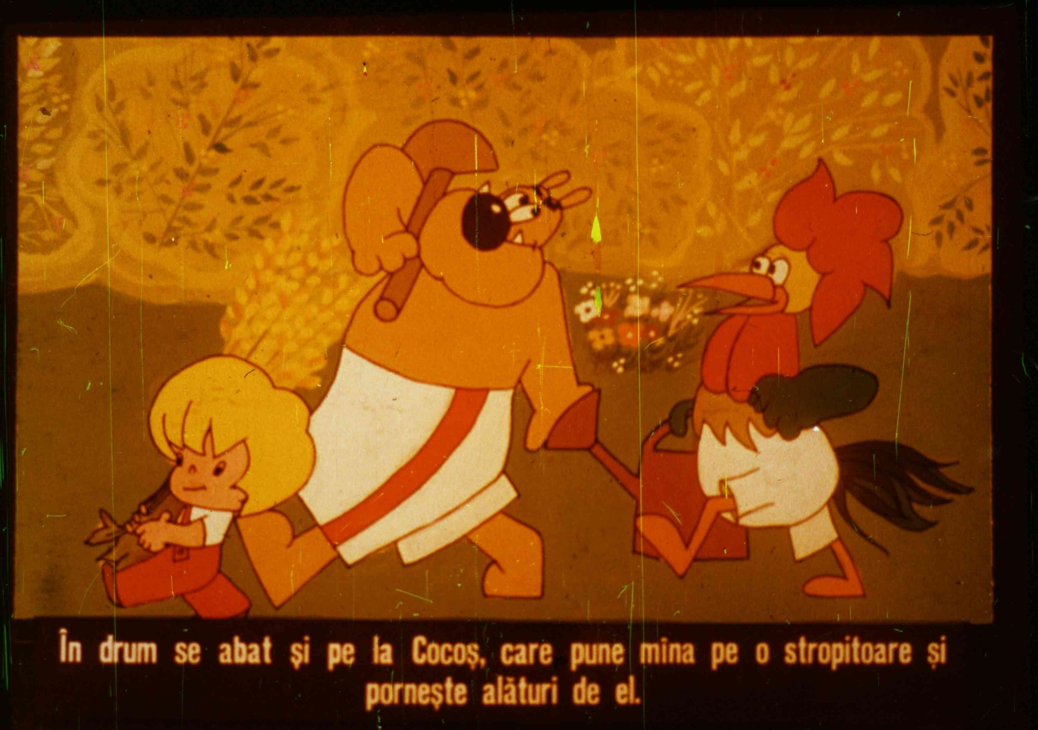 Image featuring animated characters walking together, one holding a watering can.
