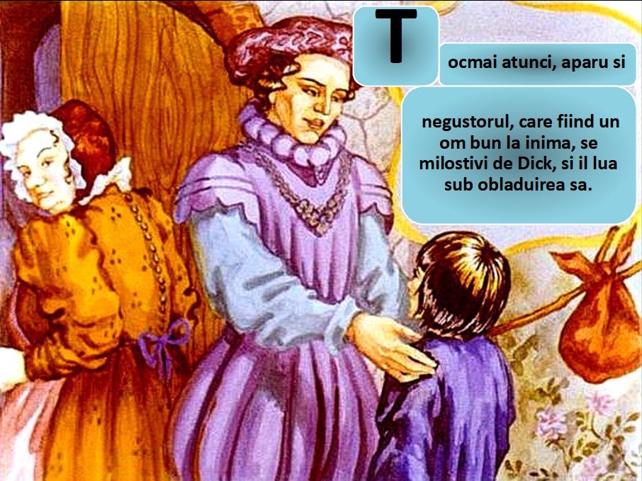Ilustrație cu un negustor care interacționează cu un copil, având un fundal colorat.
