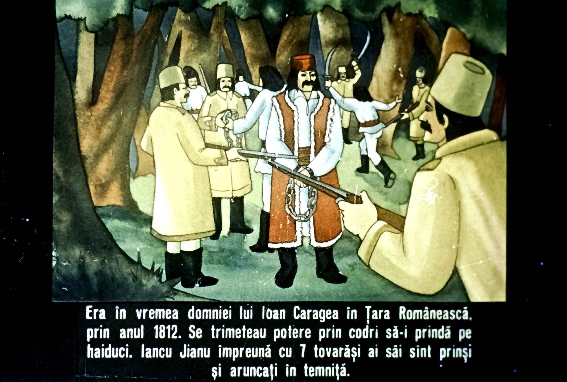 Ilustrație istorică despre Ioan Caragea și haiduci din România.