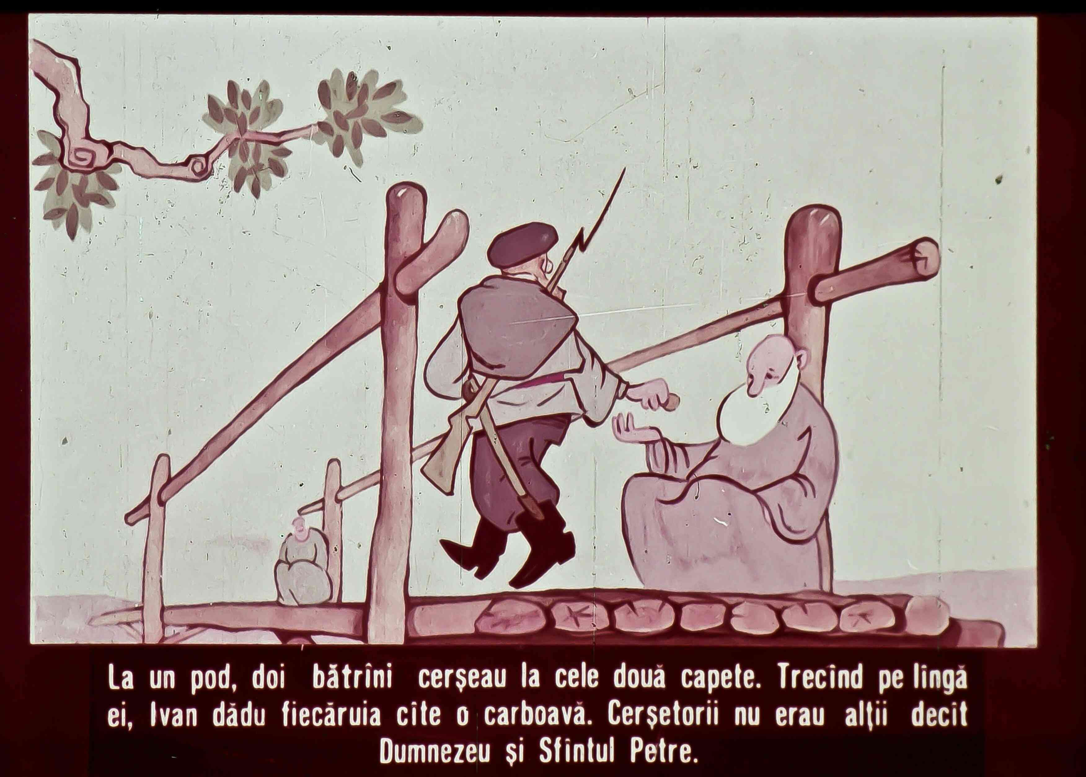 Imagine ilustrativă cu doi bătrâni cerșind la un pod, în timp ce un bărbat le oferă hrană.