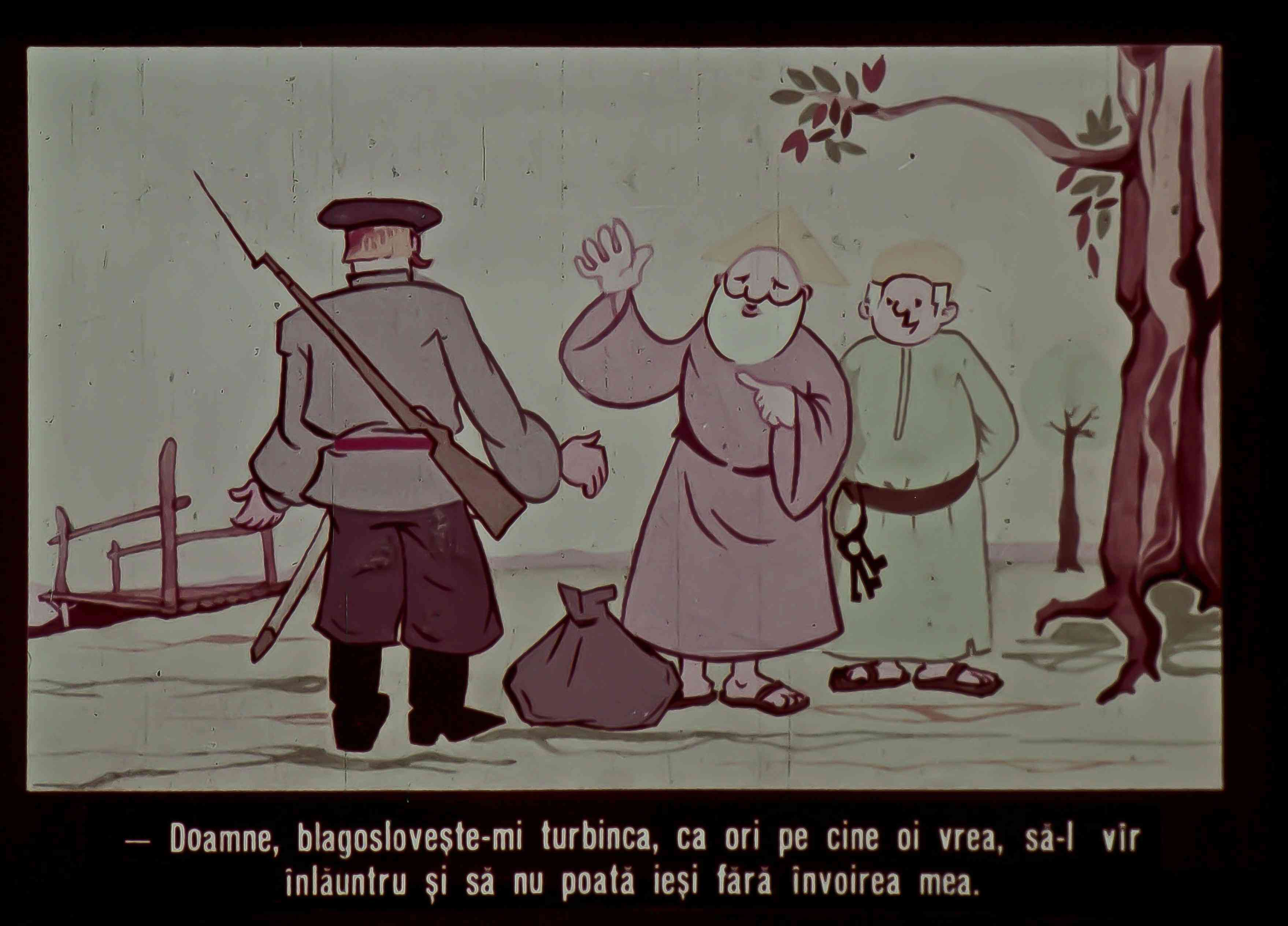 Imagine ilustrativă cu personaje care interacționează, expresii de rugăciune și solicitare.