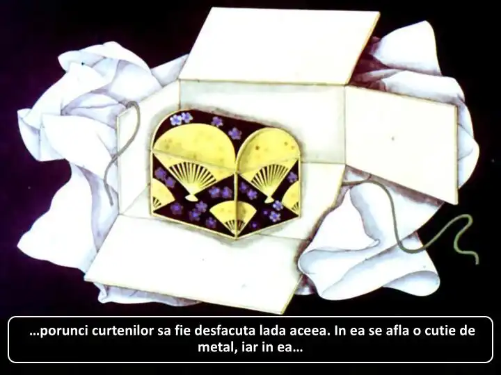 Imagine care ilustreaza o lada deschisa, care contine o cutie de metal.