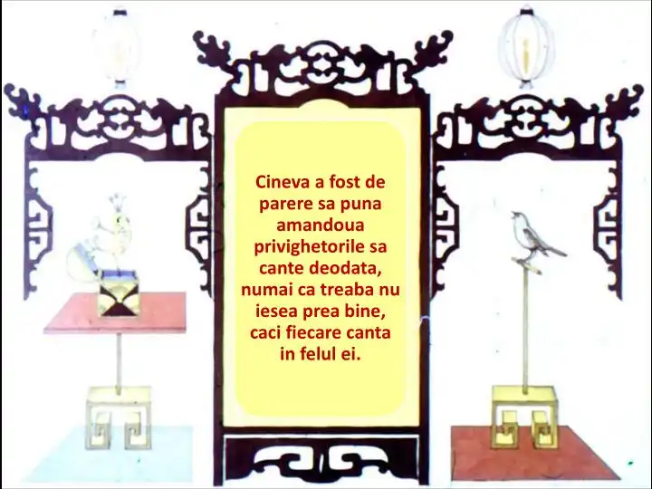 Text ilustrativ despre privighetori care cântă diferit.