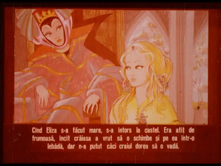 Text dintr-o poveste ilustrată despre Eliza care s-a întors la castel.