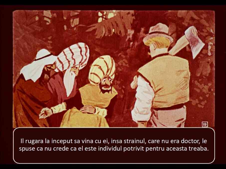 Il rugara la inceput sa vina cu ei, insa strainul, care nu era doctor, le spuse ca nu crede ca el este individul potrivit pentru aceasta treaba.